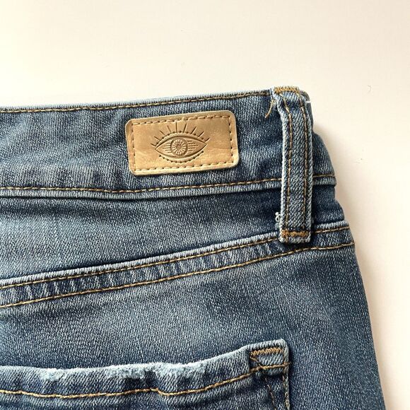 Sofia Vergara Skinny Ankle Jeans Medium Blue Denim Pants Raw Hem 5 Pocket 8 - Picture 9 of 11